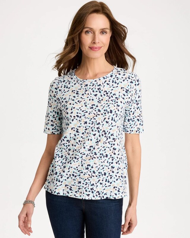 Cotton Slub Printed Henley Tee - image 1